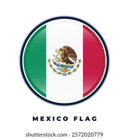 Mexico flag round design circle vector template