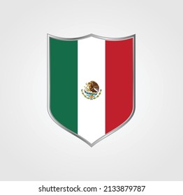 Mexico Flag with Shield Frame