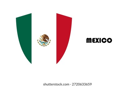 Bandera de México en forma de escudo (insignia)