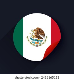 Mexico Flag Sticker Vector Illustration