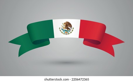Símbolo de la bandera de México.Cinta con bandera de México.