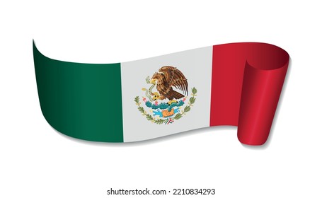 Mexiko Flaggensymbol.Ribbon mit Flagge von Mexiko.