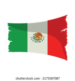 bandera de méxico con icono de bordes rotos