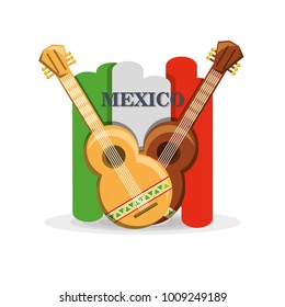 mexico flag with traditional mexican symbol