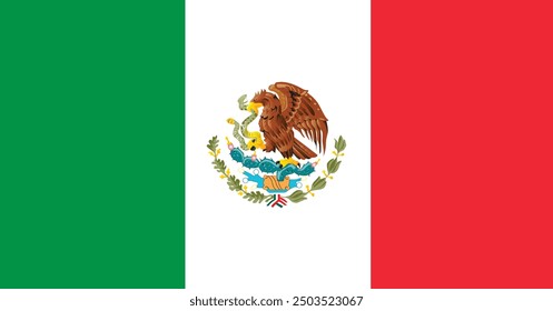 Mexico flag vector design and illustration , National flag of Mexico 