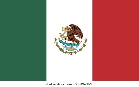 Mexico flag vector icon in official color and proportion correctly