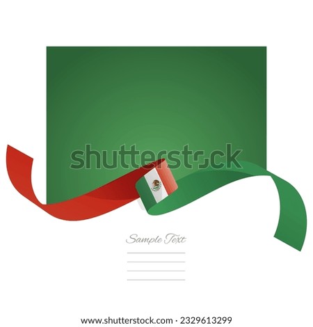 Mexico flag vector. World flags and ribbons. Mexican flag ribbon on abstract color background