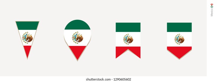 Mexico flag in vertical design, vector illustration.