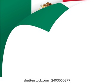 Mexiko-Flaggenwelle isoliert auf PNG oder transparenter Hintergrund-Vektorillustration.
