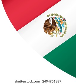 Mexico flag wave isolated on png or transparent background vector illustration.