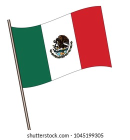 Mexico flag waving isolated vector illustration