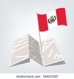 Mexico flag waving isolated vector illustration.check in