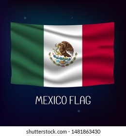 Mexico flag waving with the wind, 3D illustration - Vector