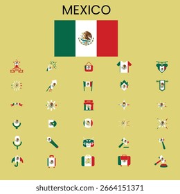 Ícone das bandeiras do México 30 ícones