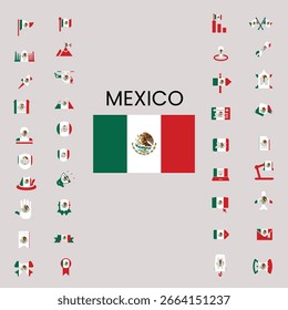 Icono de banderas de México 40 iconos