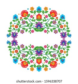 Mexico flowers, pattern and elements Vector with circle Design, suitable for greeting card, wedding or party invitation and other, trendy, simple and elegant design