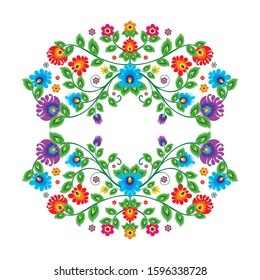 Mexico flowers, pattern and elements Vector with circle Design, suitable for greeting card, wedding or party invitation and other, trendy, simple and elegant design