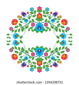 Mexico flowers, pattern and elements Vector with circle Design, suitable for greeting card, wedding or party invitation and other, trendy, simple and elegant design