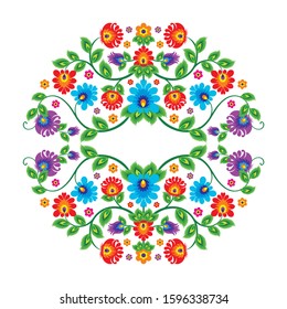 Mexico flowers, pattern and elements Vector with circle Design, suitable for greeting card, wedding or party invitation and other, trendy, simple and elegant design