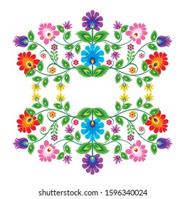 Mexico flowers, pattern and elements Vector with square Design, suitable for greeting card, wedding or party invitation and other, trendy, simple and elegant design