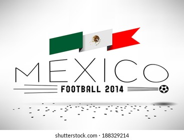 Mexico Football Design with Flag