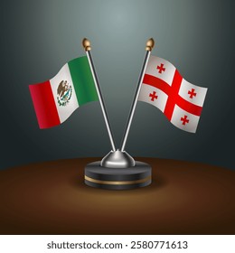 Mexico and Georgia Republic table flags relation with gradient backgrund