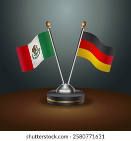 Mexico and Germany table flags relation with gradient backgrund