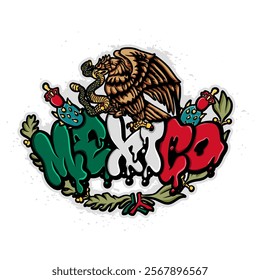 mexico  in graffiti art style