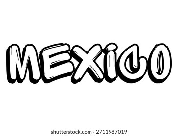 México graffiti word Vector fuente
Palabra de fuente del Vector en un fondo blanco