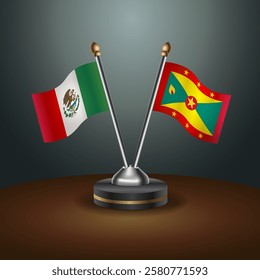 Mexico and Grenada table flags relation with gradient backgrund