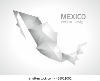 Mexico grey vector polygonal map