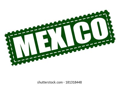 mexico grunge stamp with on vector illustration