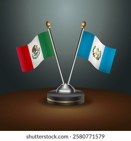 Mexico and Guatemala table flags relation with gradient backgrund