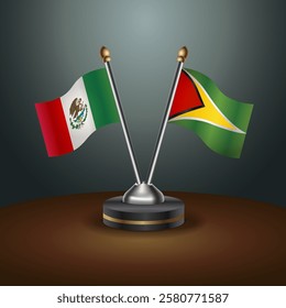 Mexico and Gunaya table flags relation with gradient backgrund