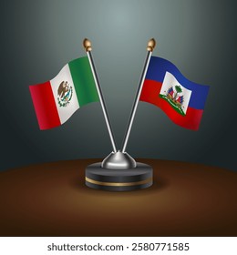 Mexico and Haiti table flags relation with gradient backgrund