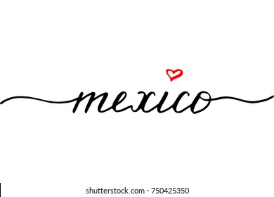 Mexico handwritten text vector