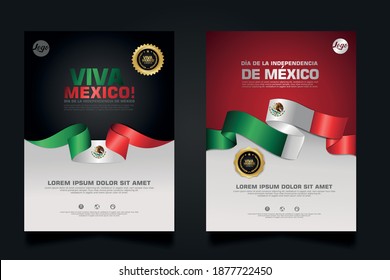 Plantilla de fondo del Día de la Independencia de México para el diseño de materiales de elementos un cartel, folleto, folleto, capa, carátulas y otros usuarios