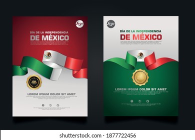 Mexico happy Independence Day background template for elements material design a poster, leaflet, brochure, flayer, cover books and others users