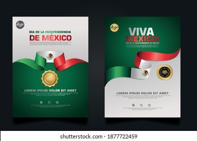 Mexico happy Independence Day background template for elements material design a poster, leaflet, brochure, flayer, cover books and others users