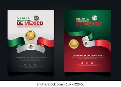 Mexico happy Independence Day background template for elements material design a poster, leaflet, brochure, flayer, cover books and others users