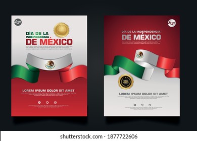 Mexico happy Independence Day background template for elements material design a poster, leaflet, brochure, flayer, cover books and others users