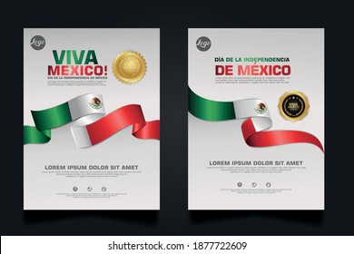 Mexico happy Independence Day background template for elements material design a poster, leaflet, brochure, flayer, cover books and others users