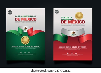 Mexico happy Independence Day background template for elements material design a poster, leaflet, brochure, flayer, cover books and others users