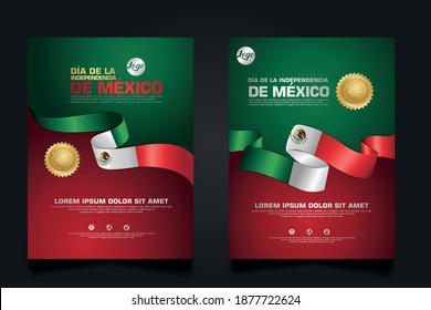 Mexico happy Independence Day background template for elements material design a poster, leaflet, brochure, flayer, cover books and others users