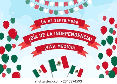 Mexico Happy Independence Day greeting card.viva mexico independence day poster. 16 September.