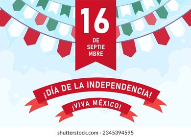 Mexico Happy Independence Day greeting card.viva mexico independence day poster. 16 September.