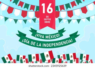 Mexico Happy Independence Day greeting card.viva mexico independence day poster. 16 September.