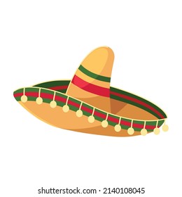 mexico hat icon isolated flat