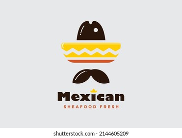 Mexico hat logo, suitable for restaurants, cafes, and others.