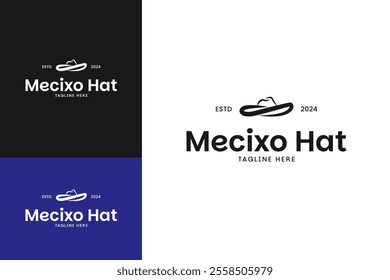 Mexico hat sumbrero lines logo template vector symbol illustration idea